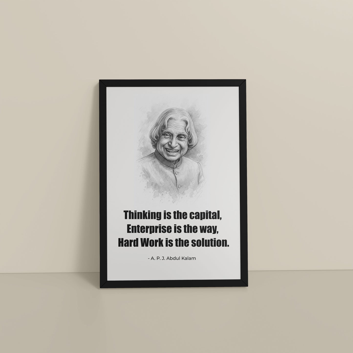Floor View of The Success Formula – Dr. A.P.J. Abdul Kalam Quote Wall Art in Black Color Frame