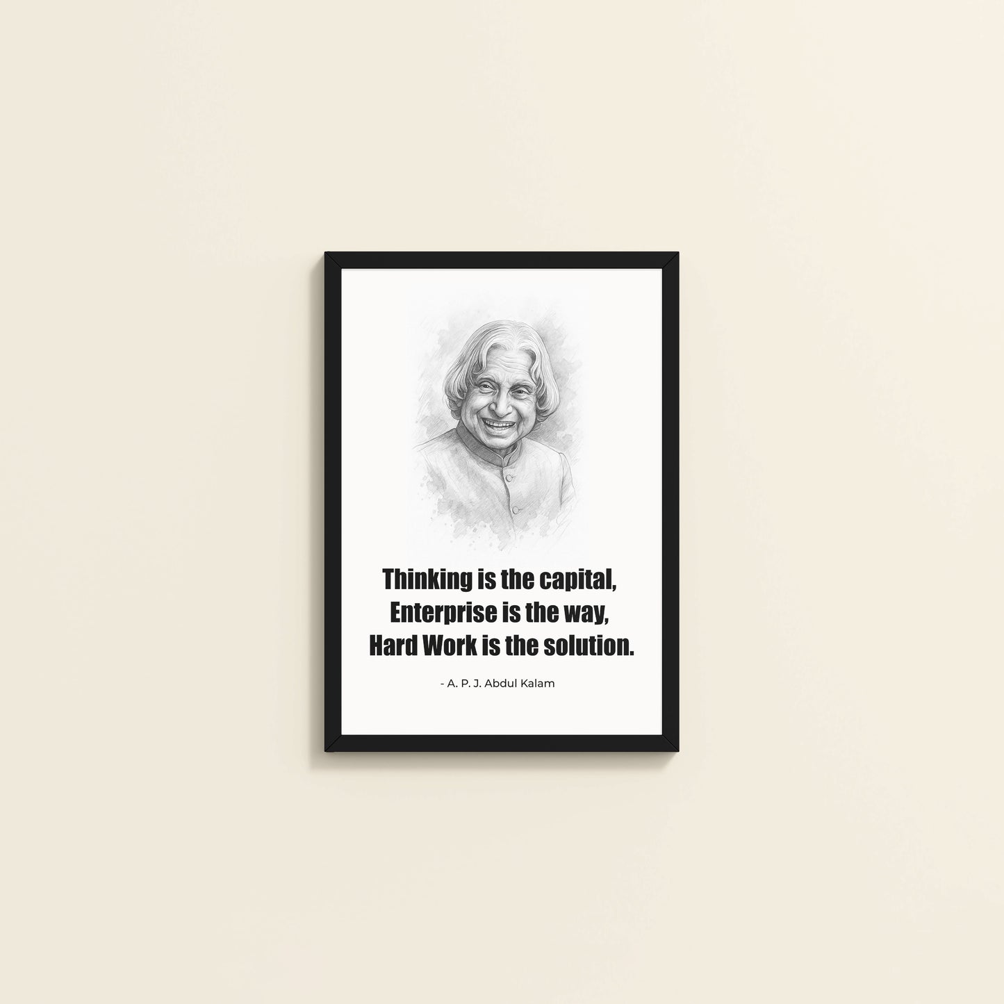 Wall View of The Success Formula – Dr. A.P.J. Abdul Kalam Quote Wall Art in Black Color Frame