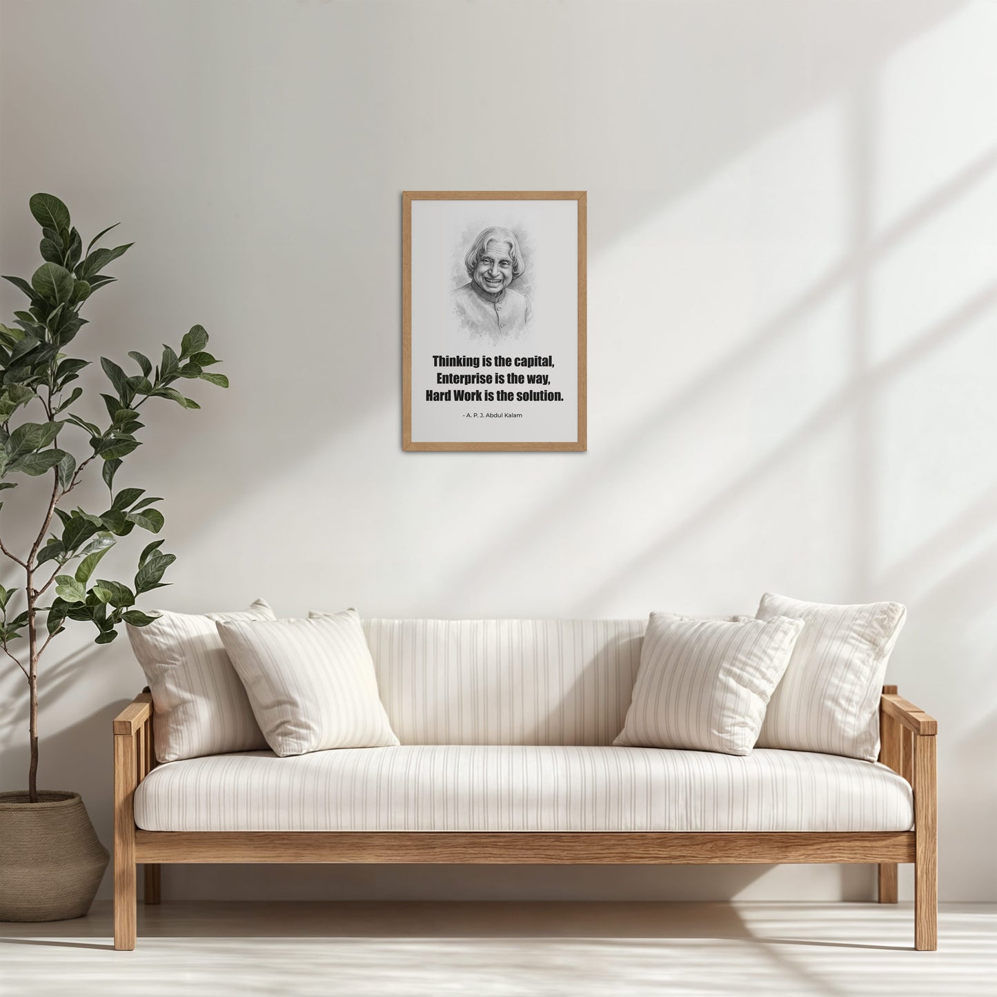 Living Room Cabinet Table Preview of The Success Formula – Dr. A.P.J. Abdul Kalam Quote Wall Art in Natrual Color Frame