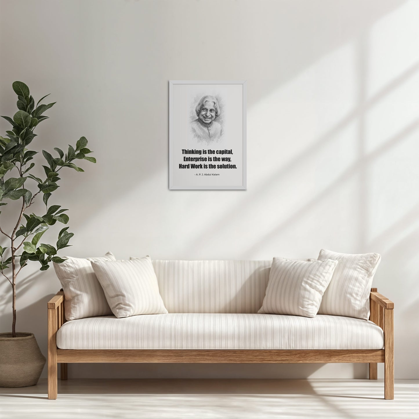 Living Room Cabinet Table Preview of The Success Formula – Dr. A.P.J. Abdul Kalam Quote Wall Art in White Color Frame