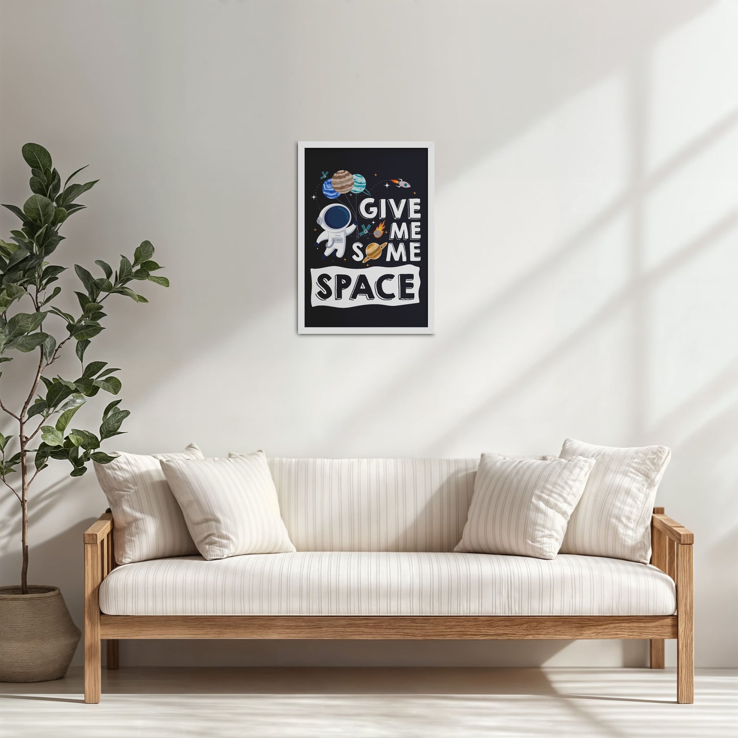 Living Room Cabinet Table Preview of Give Me Some Space – Cosmic Wall Art Photo Frame in White Color Frame