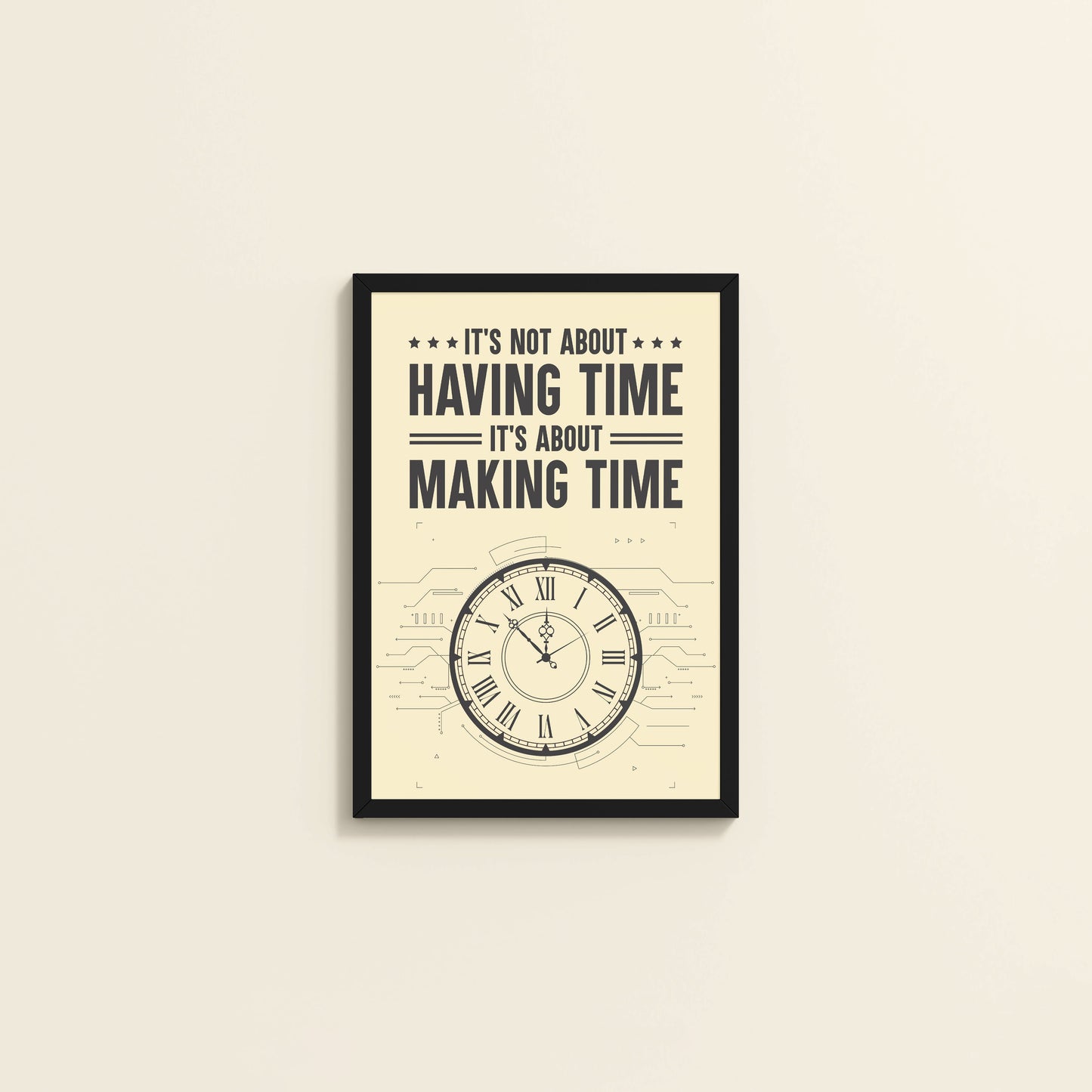 Wall View of Making Time Matters Motivational Wall Decor in Black Color Frame