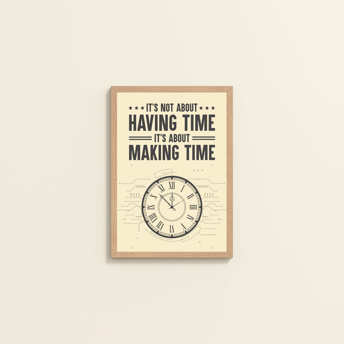 Wall View of Making Time Matters Motivational Wall Decor in Natrual Color Frame