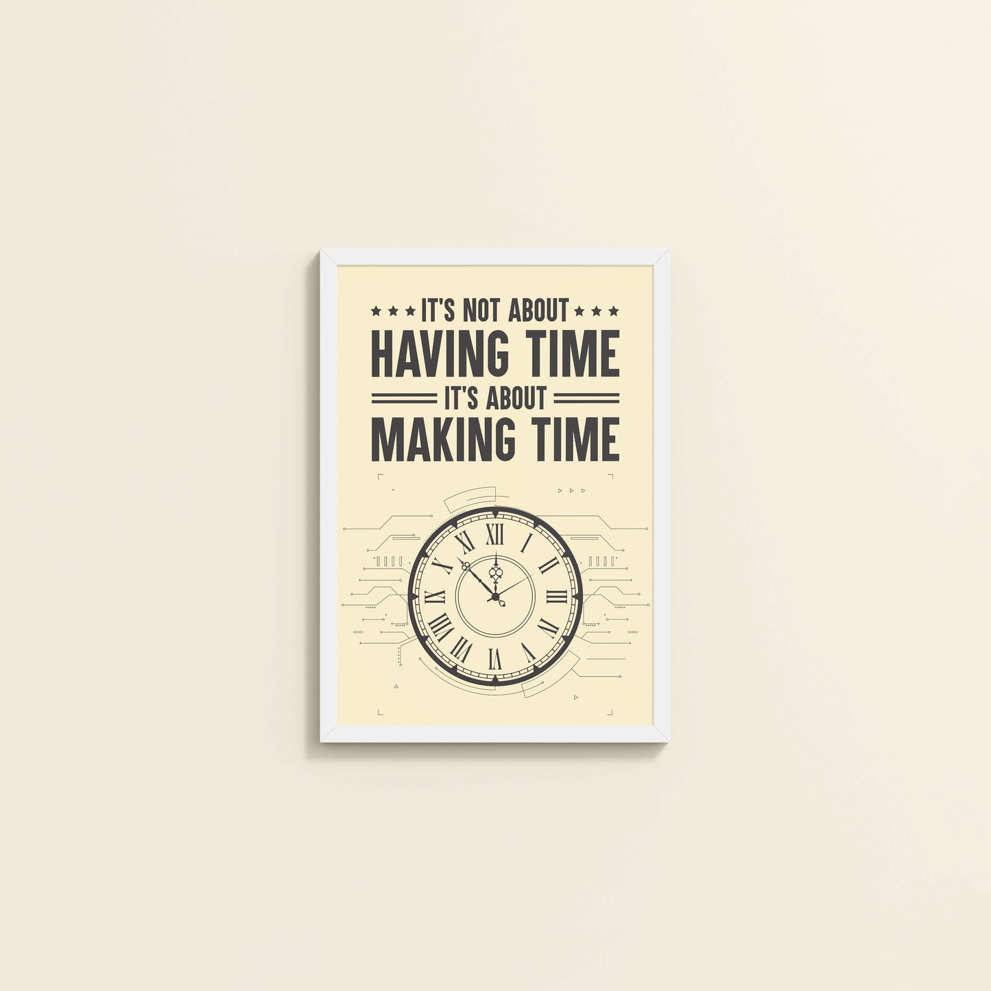 Wall View of Making Time Matters Motivational Wall Decor in White Color Frame