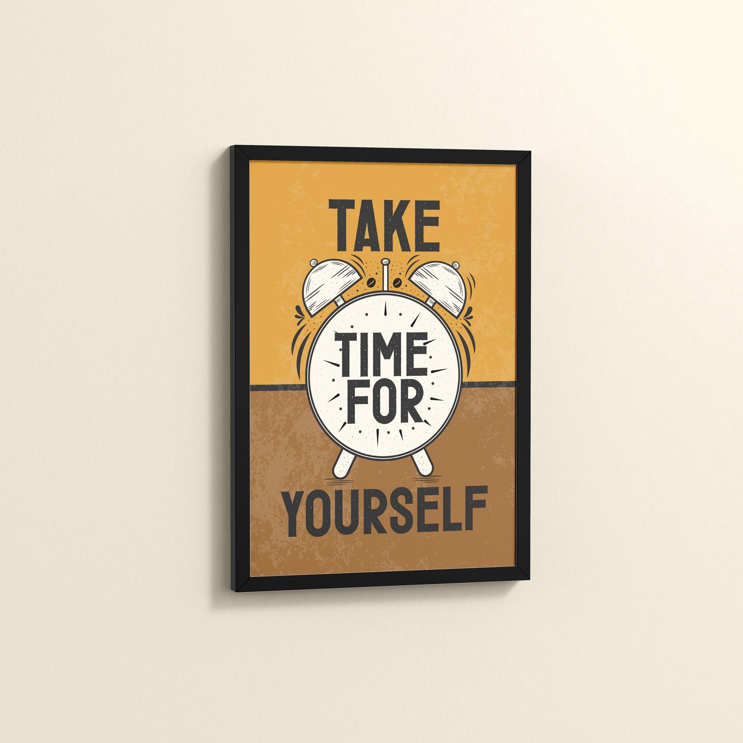 Side View of Take Time For Yourself Motivational Wall Decor in Black Color Frame