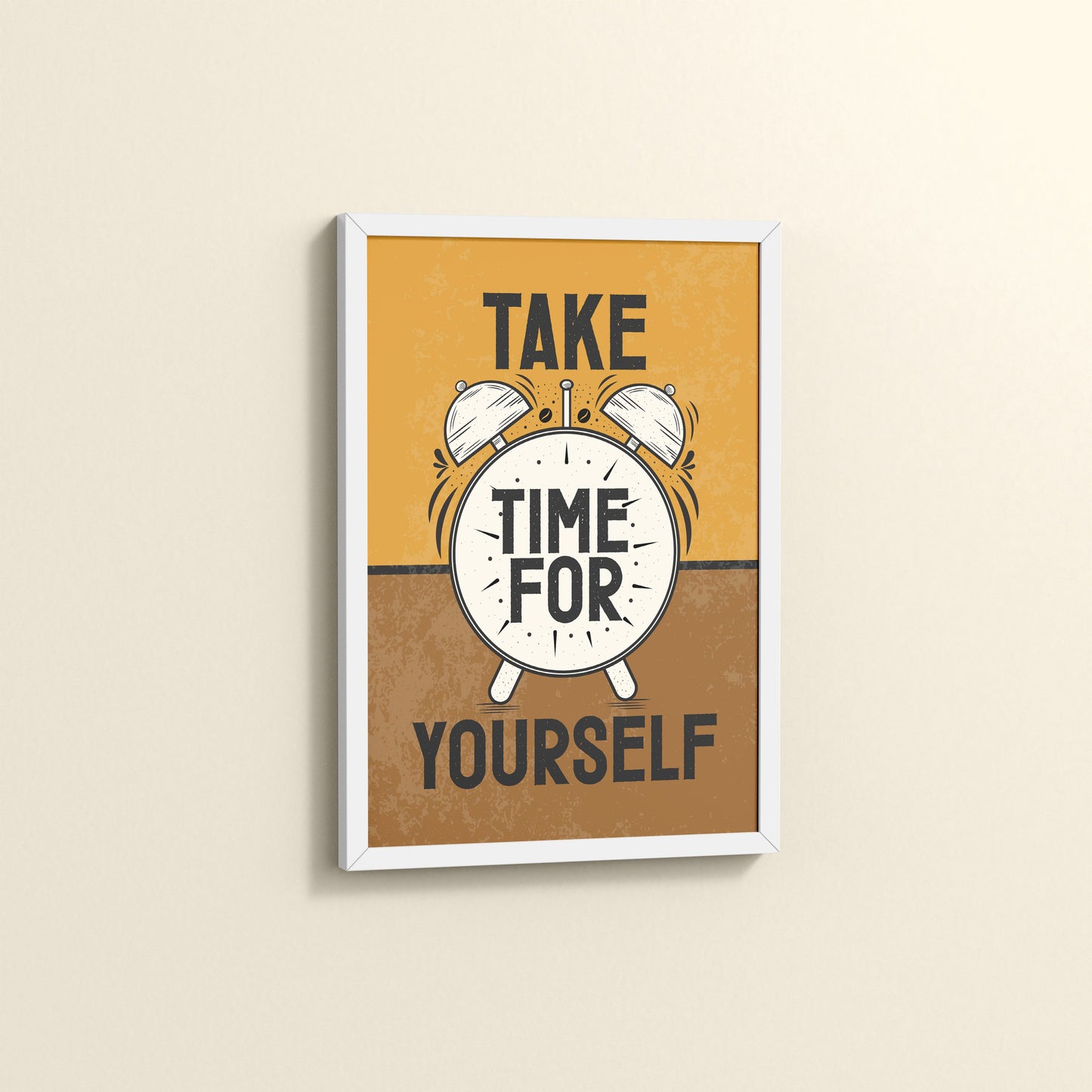 Side View of Take Time For Yourself Motivational Wall Decor in White Color Frame