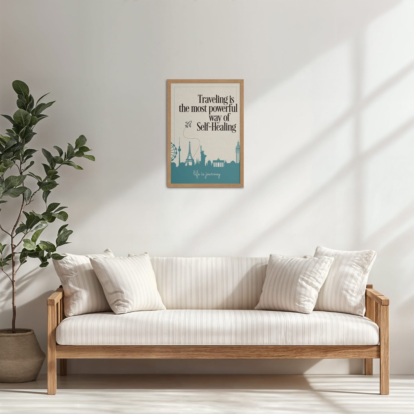 Living Room Cabinet Table Preview of Self-Heal Through Travel Inspirational Decor in Natrual Color Frame