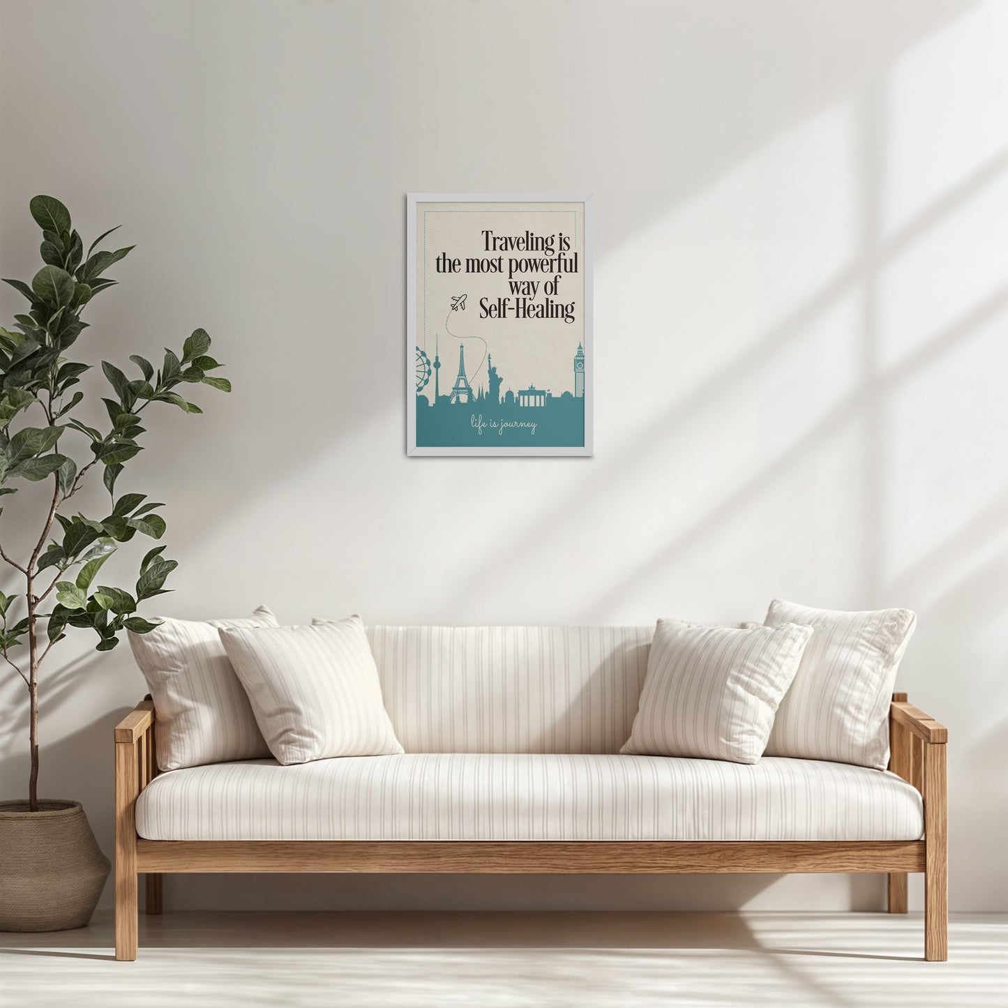 Living Room Cabinet Table Preview of Self-Heal Through Travel Inspirational Decor in White Color Frame
