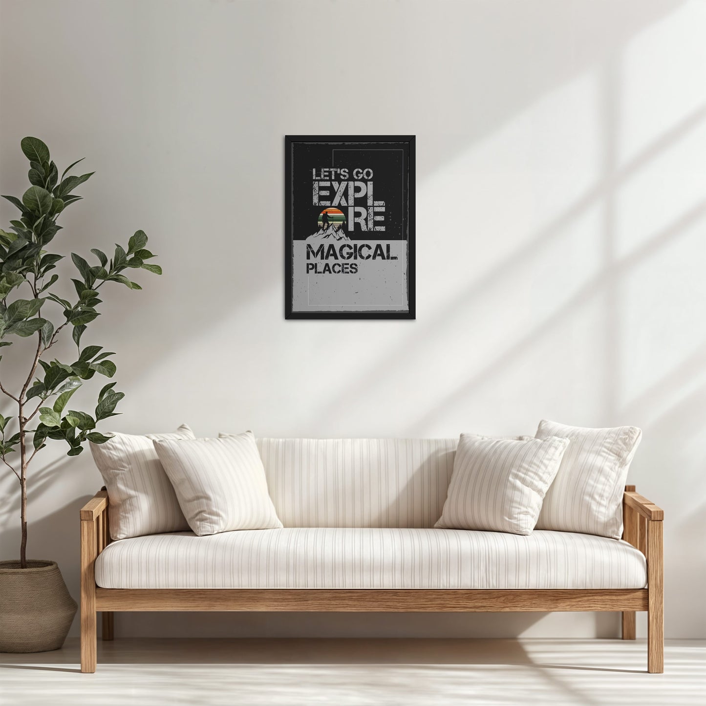 Living Room Cabinet Table Preview of Explore the Magical Places – Travel Wall Decor in Black Color Frame