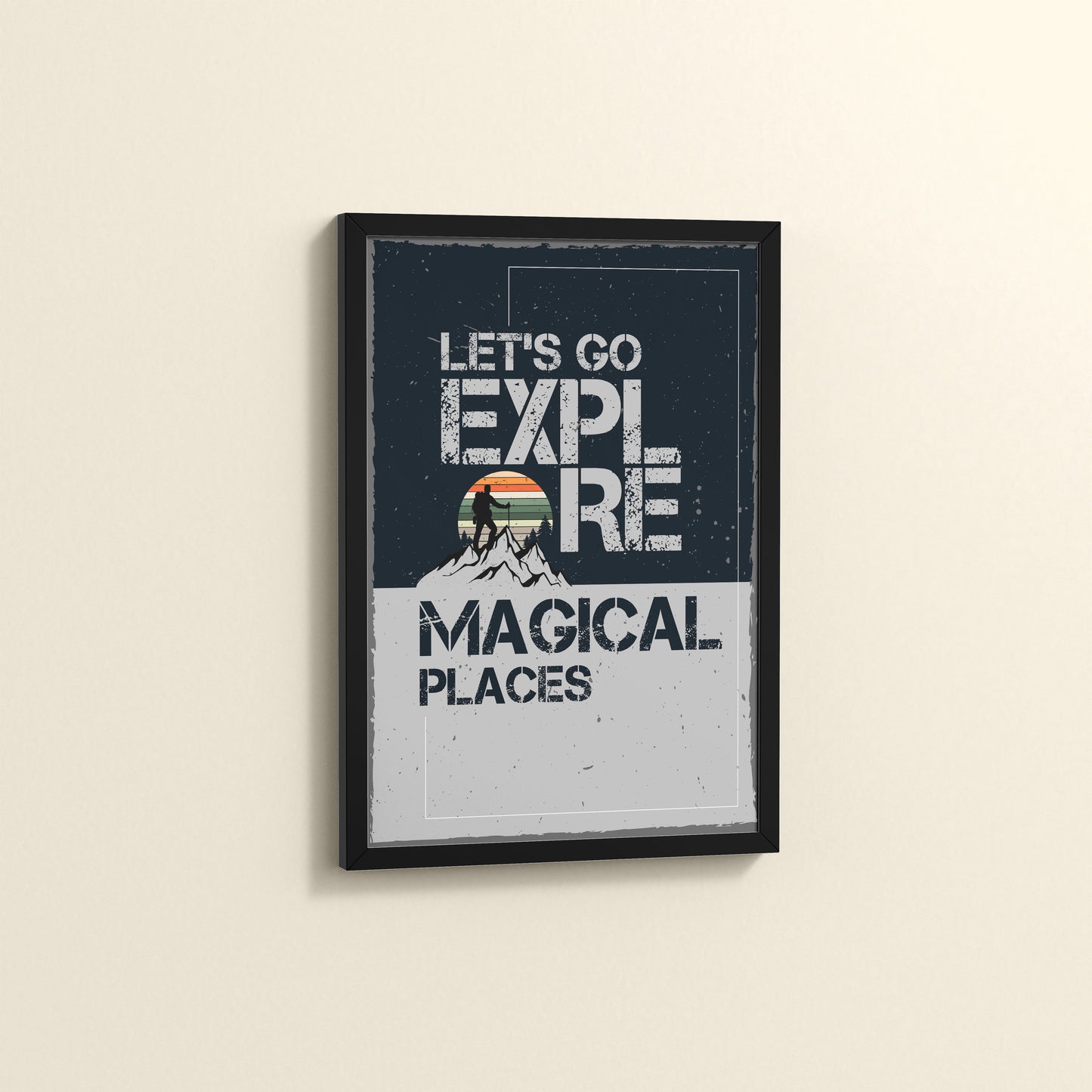 Side View of Explore the Magical Places – Travel Wall Decor in Black Color Frame