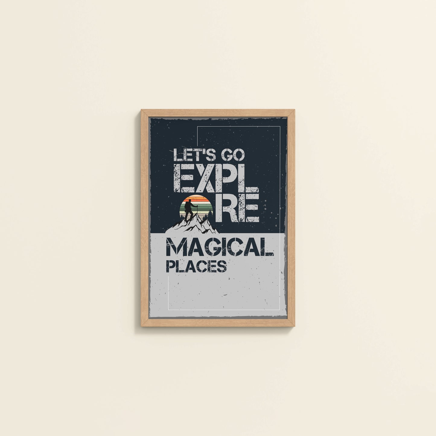 Wall View of Explore the Magical Places – Travel Wall Decor in Natrual Color Frame