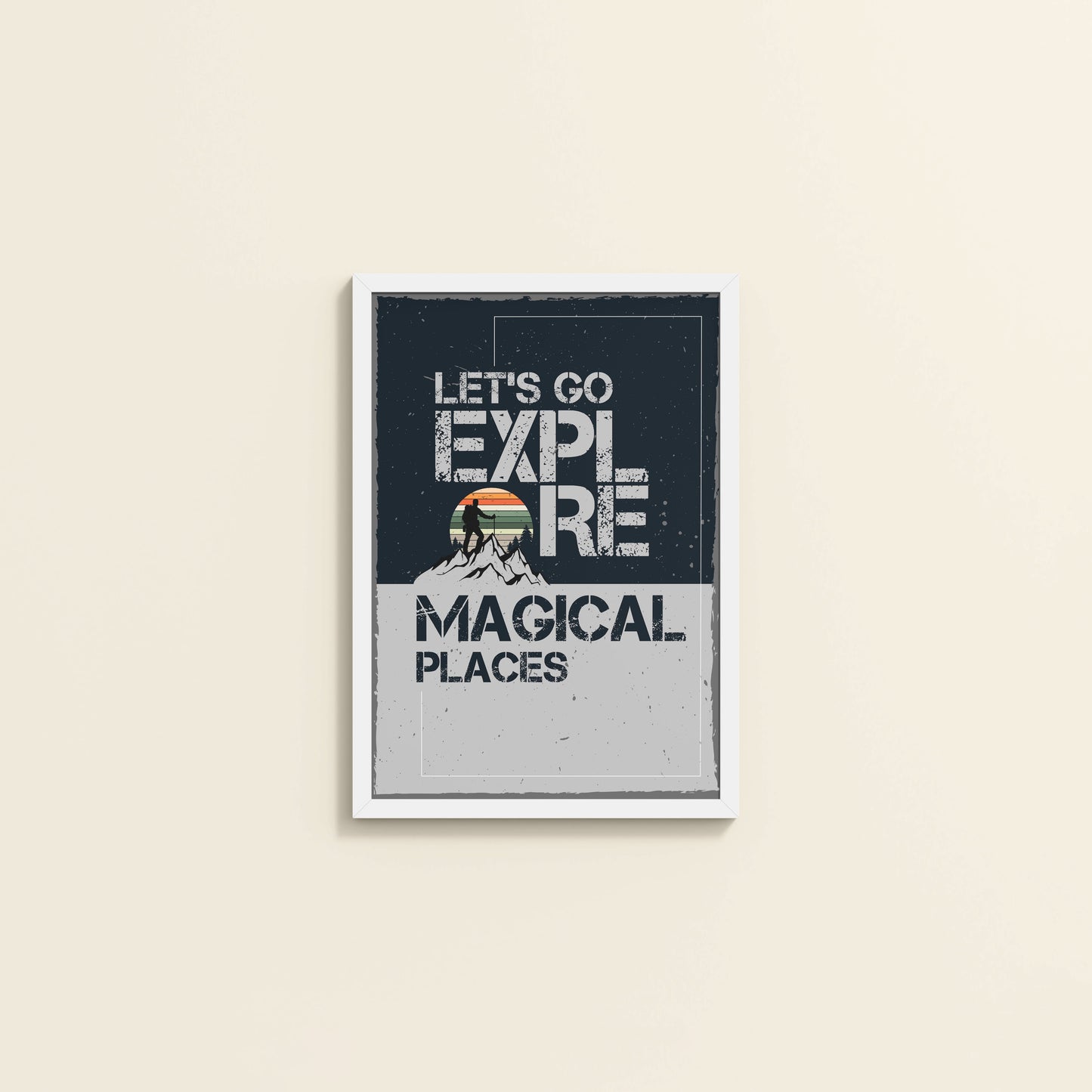 Wall View of Explore the Magical Places – Travel Wall Decor in White Color Frame