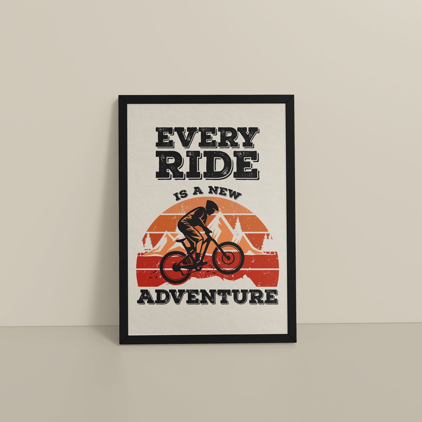 Floor View of Every Ride, Every Story – Inspirational Travel Decor in Black Color Frame