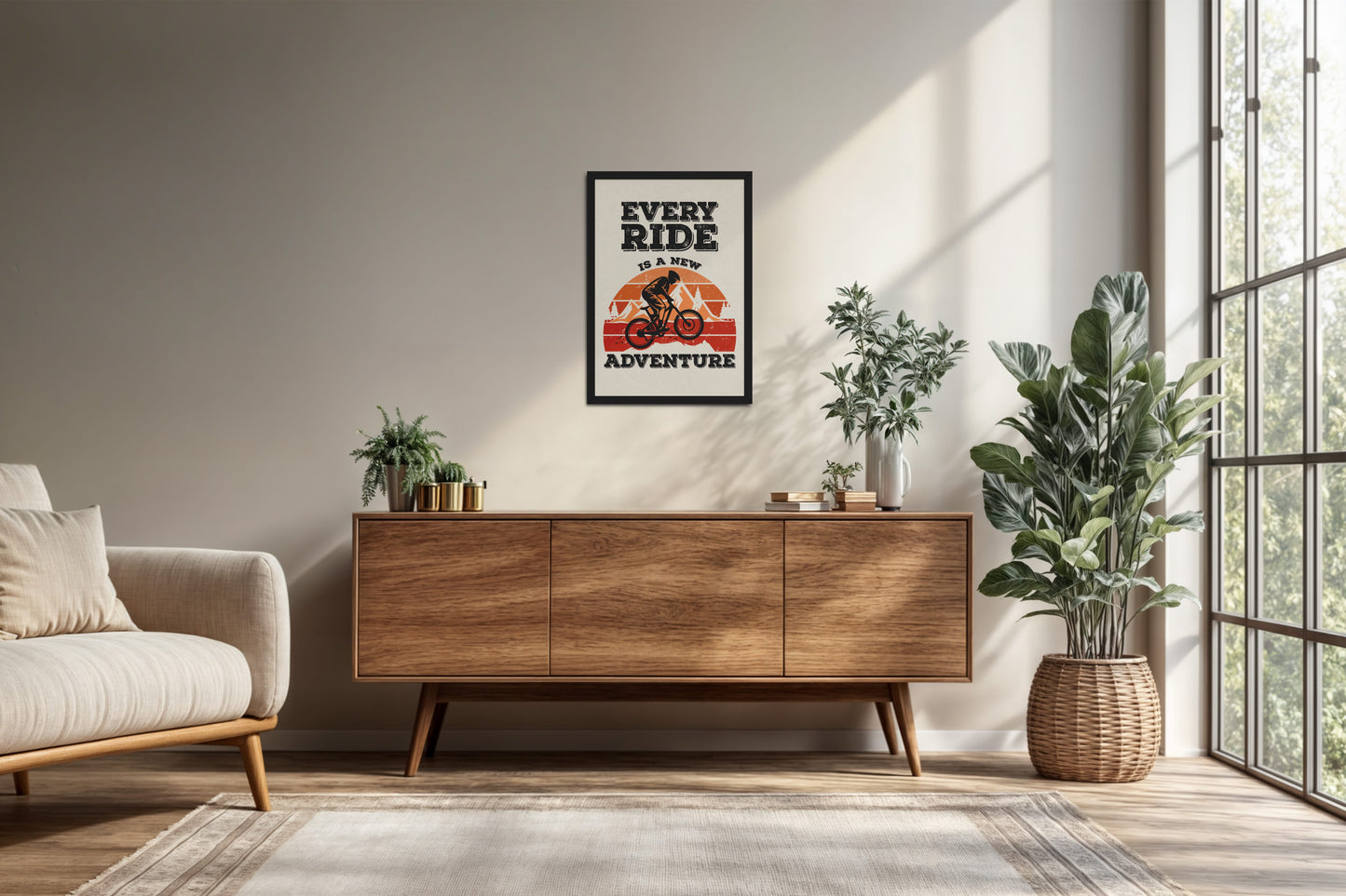 Living Room Cabinet Preview of Every Ride, Every Story – Inspirational Travel Decor in Black Color Frame