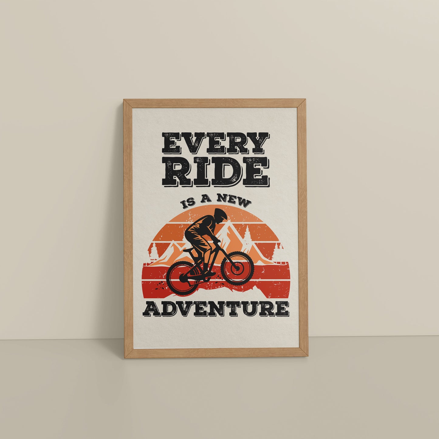 Floor View of Every Ride, Every Story – Inspirational Travel Decor in Natrual Color Frame