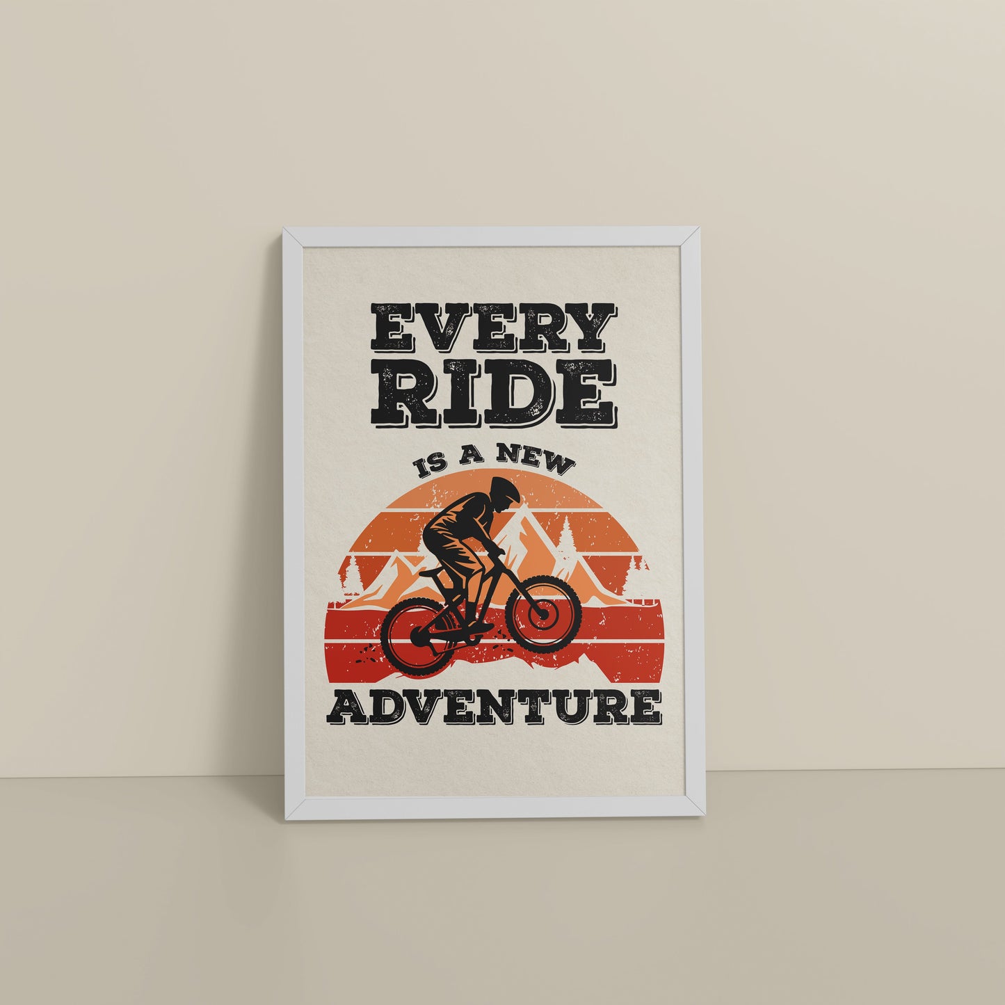 Floor View of Every Ride, Every Story – Inspirational Travel Decor in White Color Frame