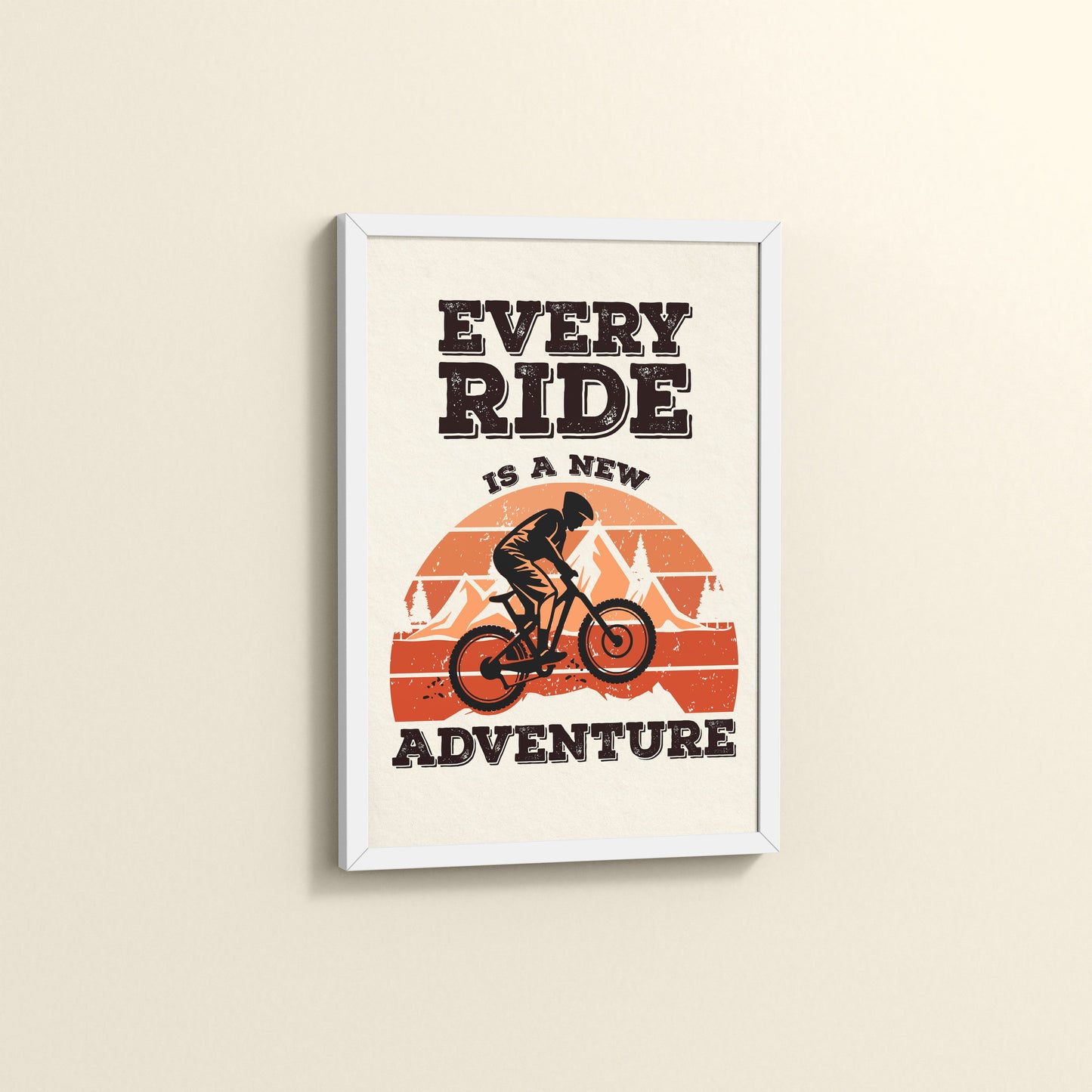 Side View of Every Ride, Every Story – Inspirational Travel Decor in White Color Frame