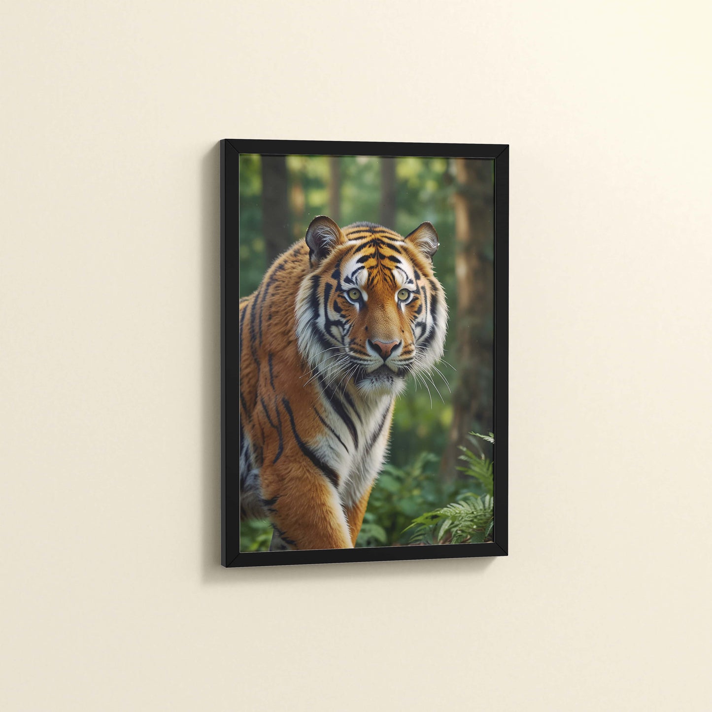 Side View of Fierce Focus – Tiger in Wildlife Wall Photo Frame in Black Color Frame