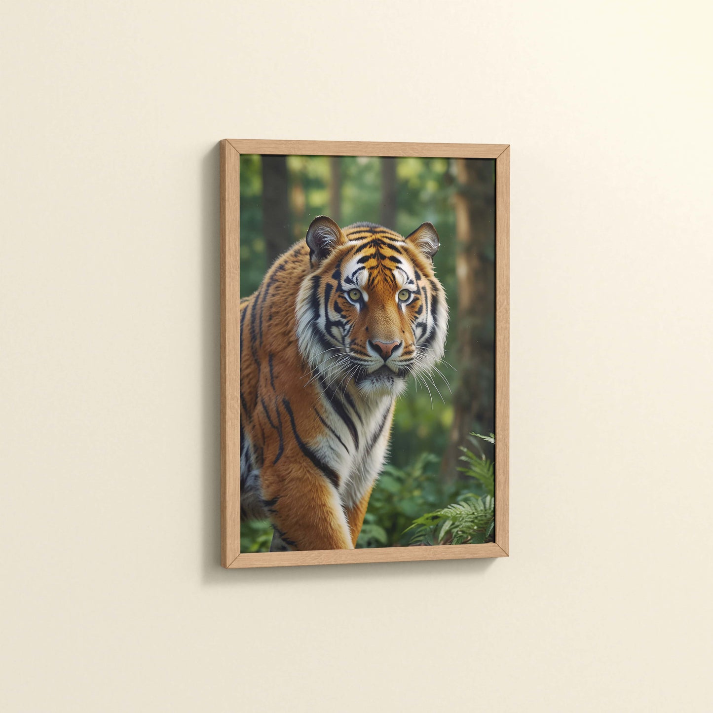 Side View of Fierce Focus – Tiger in Wildlife Wall Photo Frame in Natrual Color Frame