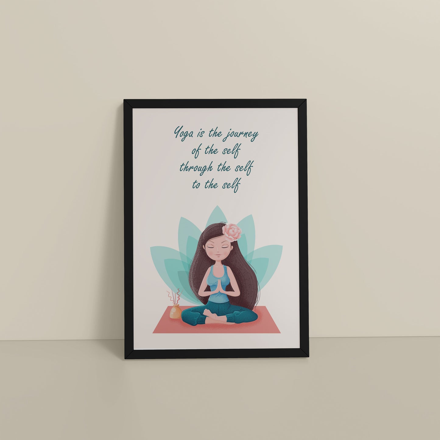 Floor View of The Inner Journey of Yoga – Wall Art Frame in Black Color Frame