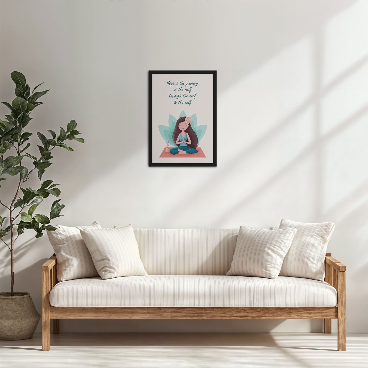 Living Room Cabinet Table Preview of The Inner Journey of Yoga – Wall Art Frame in Black Color Frame