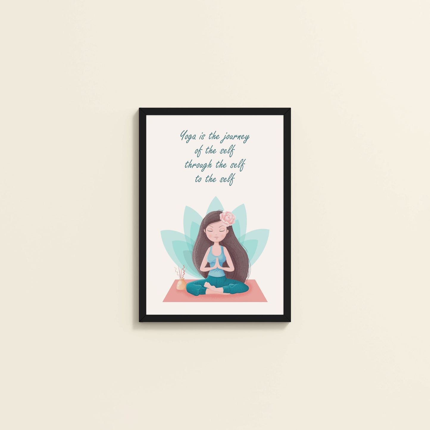 Wall View of The Inner Journey of Yoga – Wall Art Frame in Black Color Frame