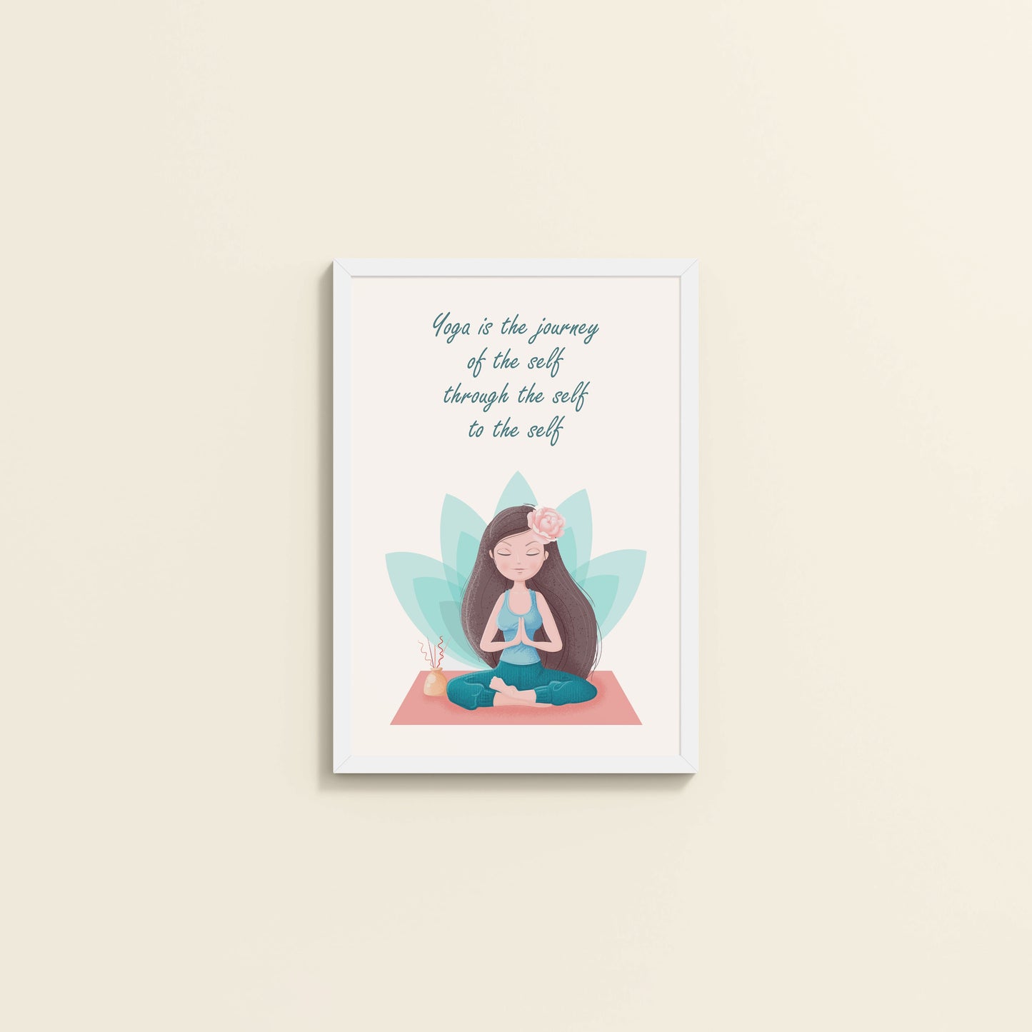 Wall View of The Inner Journey of Yoga – Wall Art Frame in White Color Frame