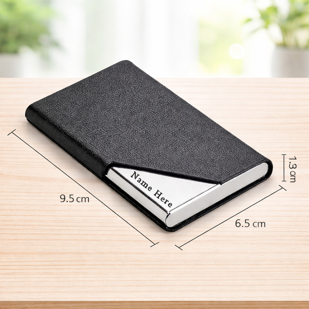 Personalized Leather Card Holder with Name