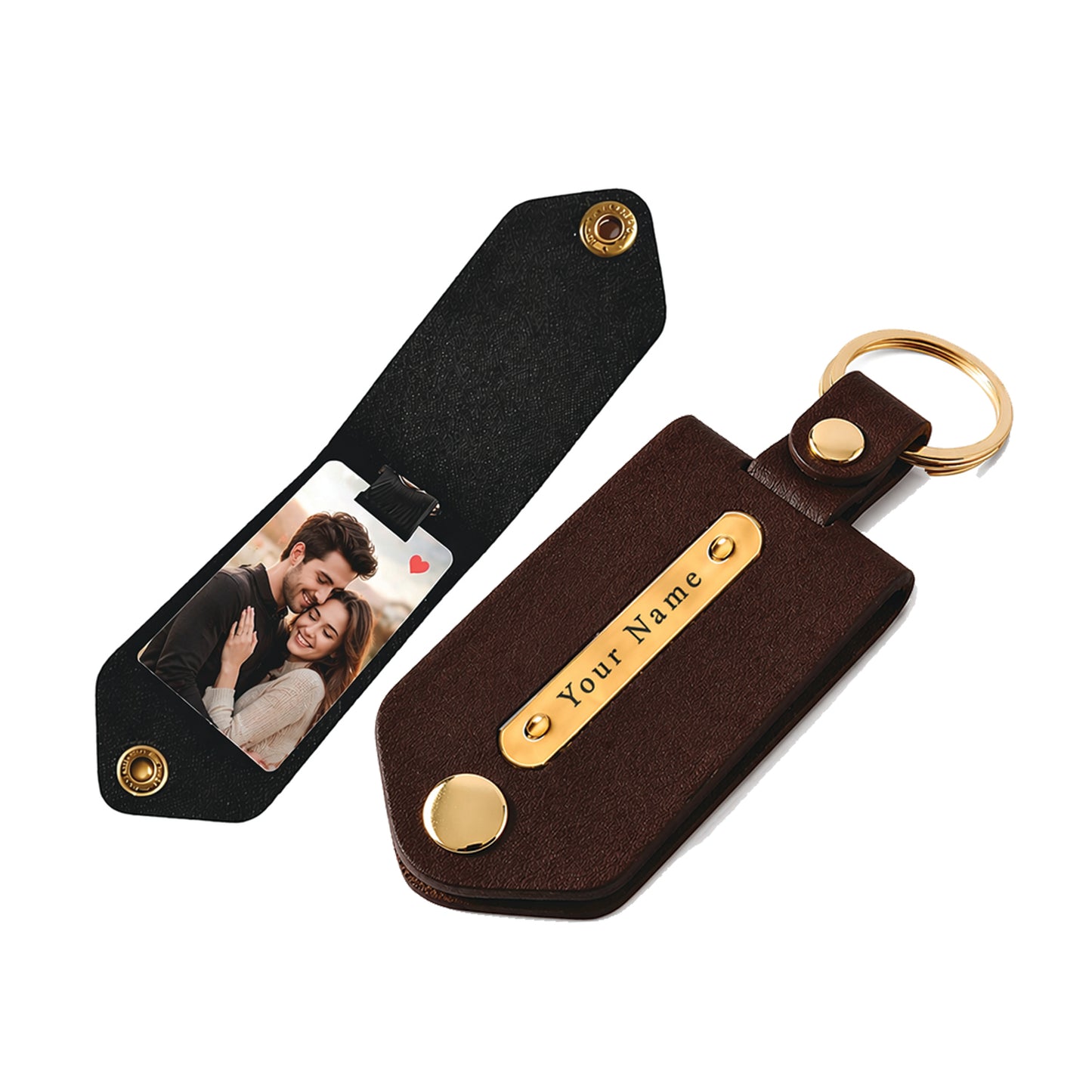 Personalized Leather Photo Keychain