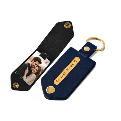 Personalized Leather Photo Keychain