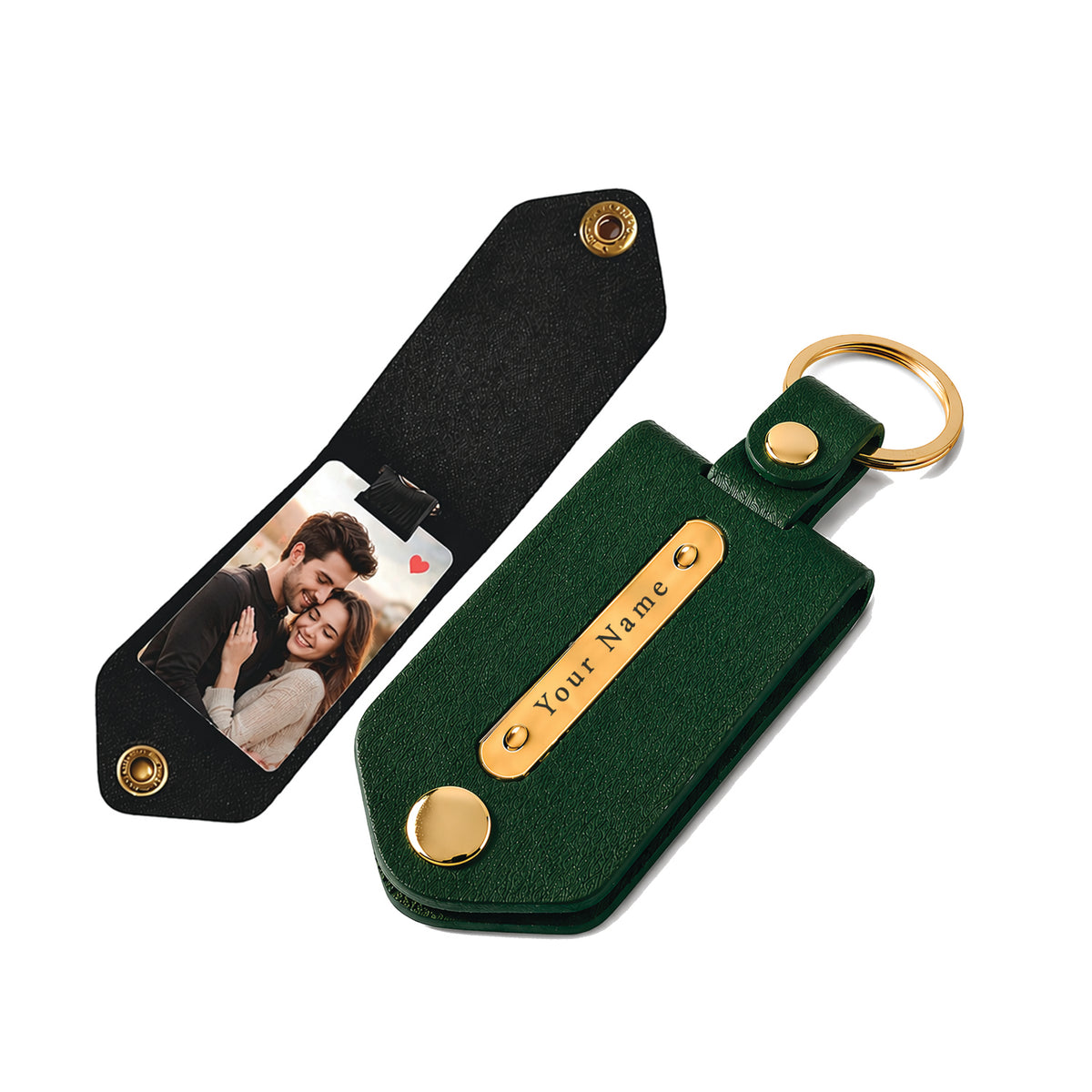 Personalized Leather Photo Keychain