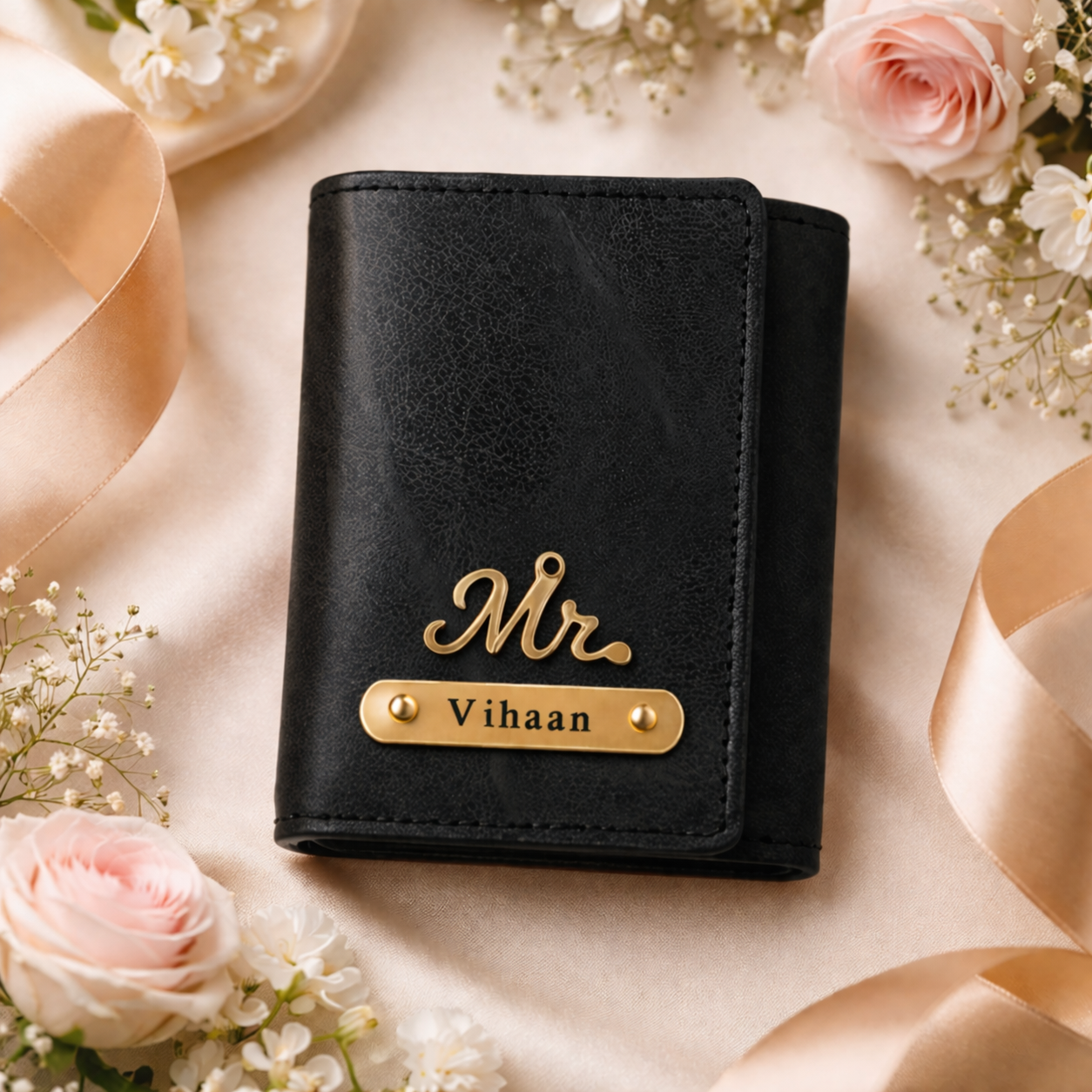 Personalized Men's Trifold Leather Wallet