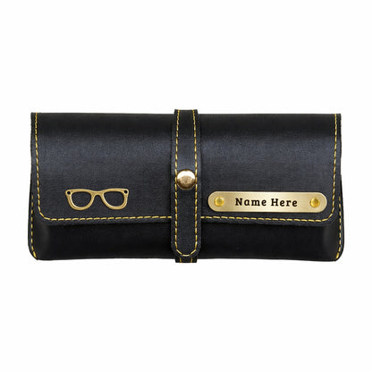 Personalized Name & Charm Leather Sunglass Case Cover for Men & Women