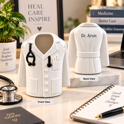 Personalized Doctor Coat Pen Stand