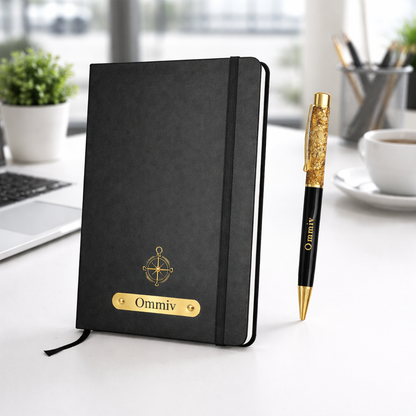 Luxury Diary with Gold Flakes Pen Set