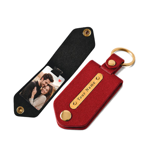 Personalized Leather Photo Keychain