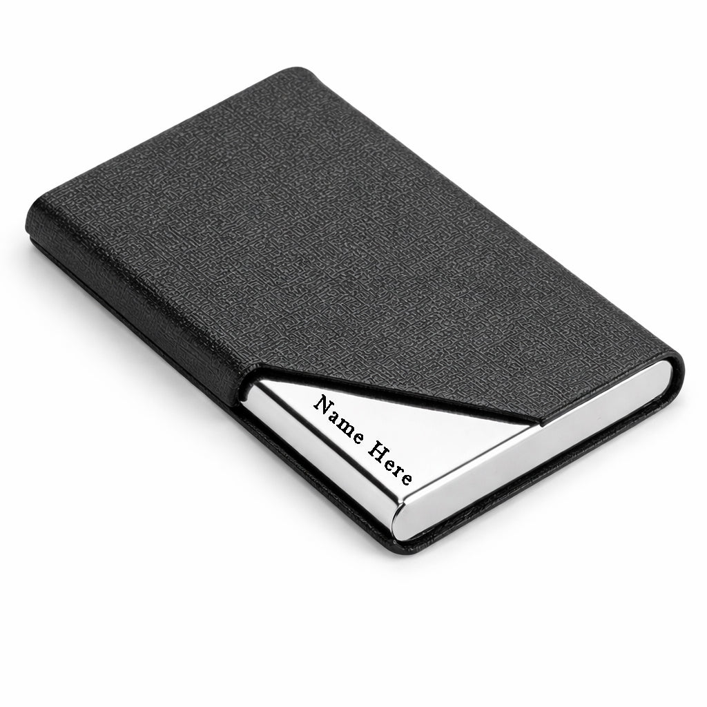 Personalized Leather Card Holder with Name