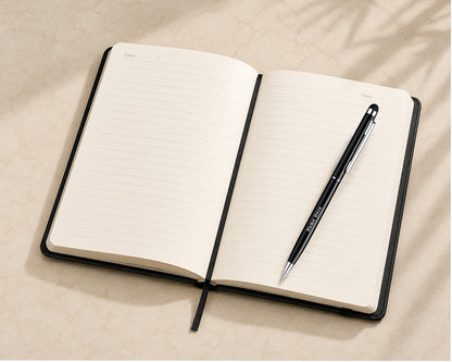 Custom Name Diary with Rubber Grip Pen
