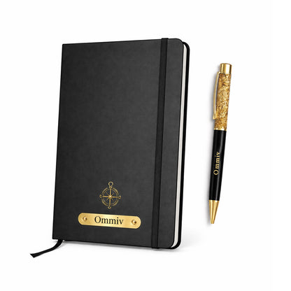 Luxury Diary with Gold Flakes Pen Set