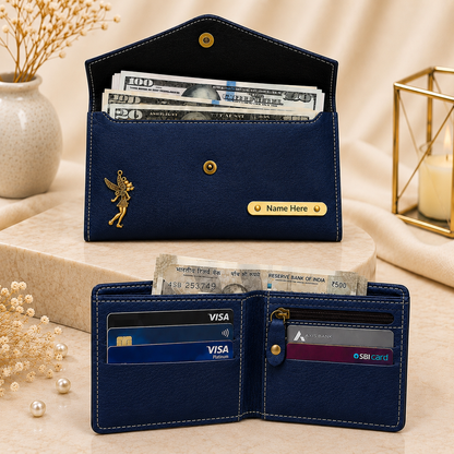 Personalized Wallet & Minimal Wallet Gift Set for Couples