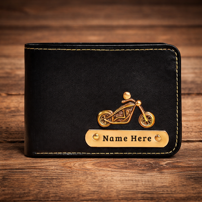 Premium Men's Wallet Personalized with Name & Charm