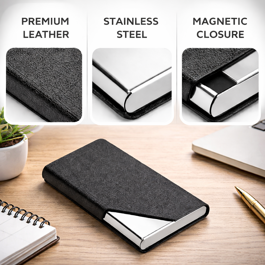 Personalized Leather Card Holder with Name