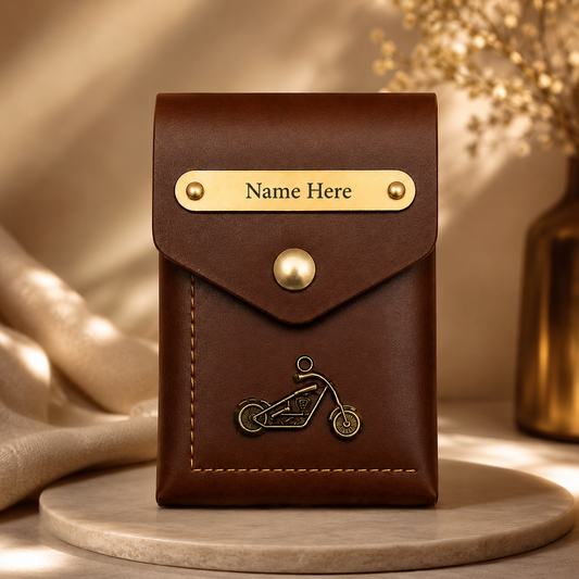 Customized Flip Leather Wallet with Name