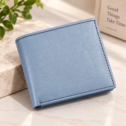 Executive Croc Textured Leather Wallet