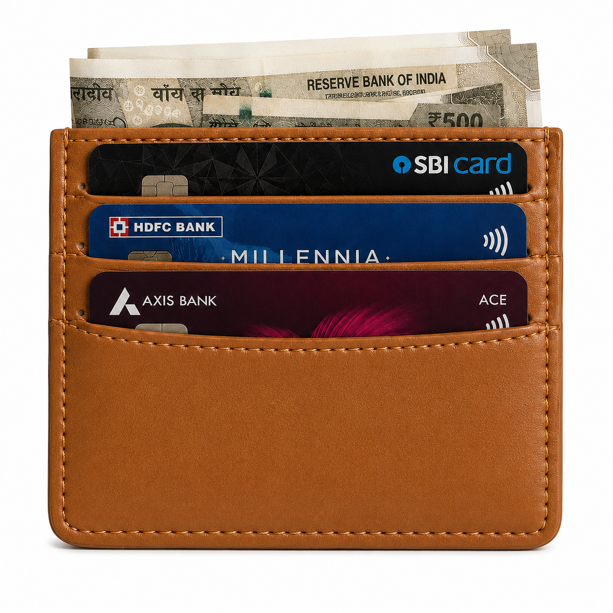 Genuine Leather Slim Card Wallet for Men & Women