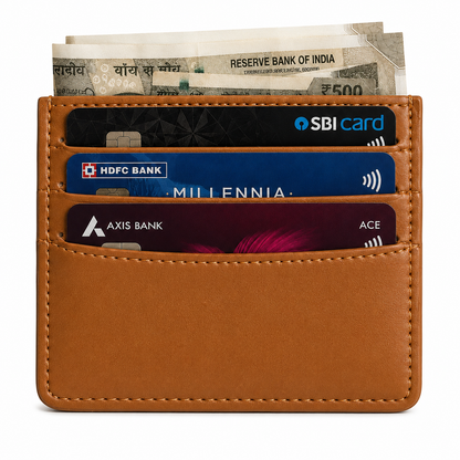Genuine Leather Slim Card Wallet for Men & Women