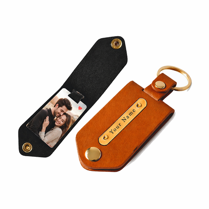 Personalized Leather Photo Keychain