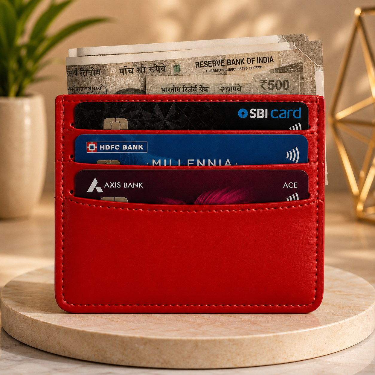 Genuine Leather Slim Card Wallet for Men & Women