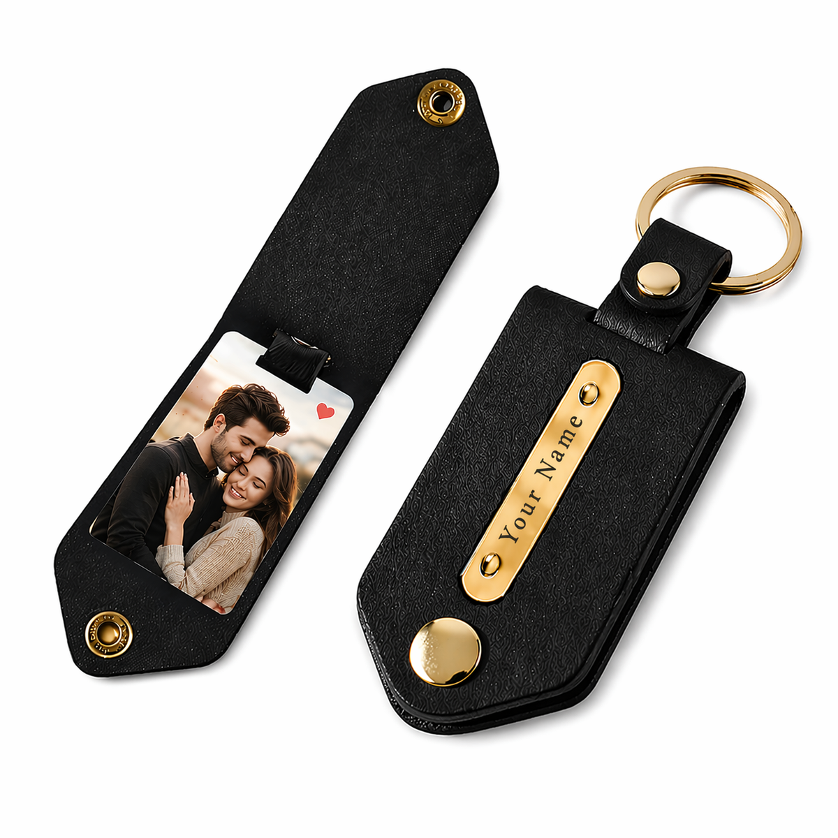 Personalized Leather Photo Keychain