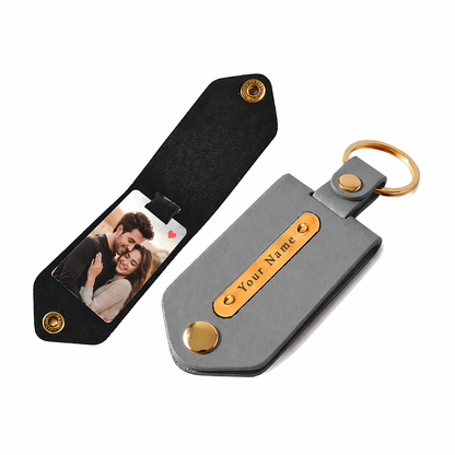 Personalized Leather Photo Keychain